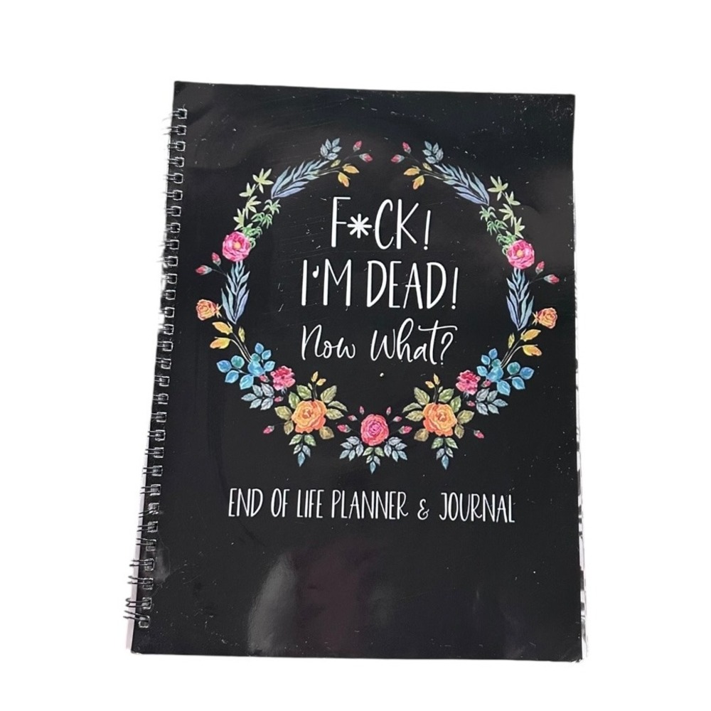 Unbranded End of Life Planner Journal Unisex OS Black Excellent Floral Humor